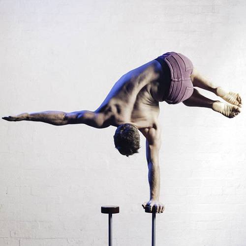 handstand performer in a circus show